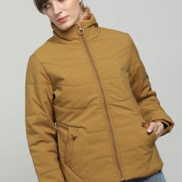 Women Solid Quilted Jacket-image-31