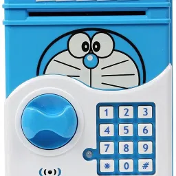 Doraemon characters Money Safe Password Coin Piggy Kiddy Savings Bank (Colour, Style & Pics may vary) Coin Bank-image-39