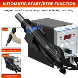 hasthip 2 in 1 Hot Wind Gun Soldering Station Kit with LCD Display 700 W Simple image 4
