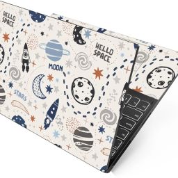 FineArts HD Printed Full Panel Laptop Skin Fits Size Upto 14.1 inches - hello space moon Self Adhesive Vinyl Laptop Decal 14.1-image-36