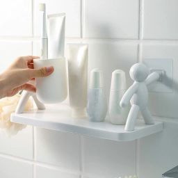 Self Adhesive Beautiful Floating Humanoid Wall Shelf 146 Plastic Wall Shelf-image-76
