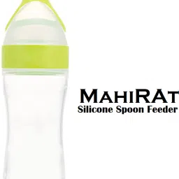 Baby Squeezy Food Grade Silicone Feeder Bottle with Spoon Feeder For Baby 90ml Feeder-24