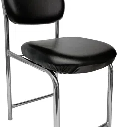 N Chrome Armless Workstation Comfortable Leatherette Office Visitor Chair-image-23