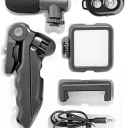 TPZ Vlogging Kit for Video Making with Mic, Tripod, LED Light & Phone Holder Clip Tripod Kit image 3