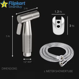 flipkart smartbuy FKSBHF2301 SS Health Faucet with SS-304 Grade 1 Meter Flexible Hose Pipe Faucet Set image 5
