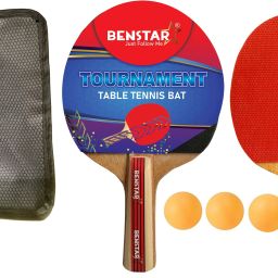 Tournament Professional Table Tennis Racquet/ Racket (2TT BAT +1 BAG +3 TT BALL) Red, Black Table Tennis Racquet-18