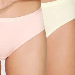 Pack of 2 Antibacterial And No Marks Waistband Women Hipster Multicolor Panty-31