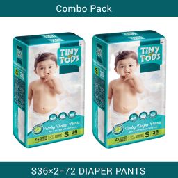 Baby Diaper Pants - Small Size (4-8kgs) (S 36 x 2 = 72 Pants) - S-image-60