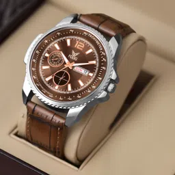 fogg Day and Date Display Analog Watch - For Men 1219-Brown-picture-41