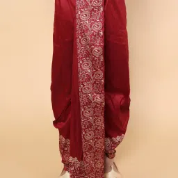 W & G Mens Self Design Maroon Silk Readymade Dhoti Self Design Men Dhoti-image-35