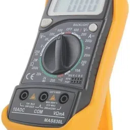 republic MAS830L Electric Testing Meter Voltmeter Ammeter AC DC OHM Voltage Current Tester Digital Multimeter ( Black with yellow) Digital Multimeter image 4