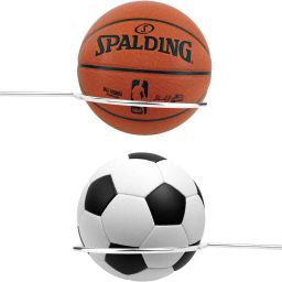 2 Wall Mount Sports Ball Holder Display Stand for Basketball,Football,Volleyball Hook 1-9