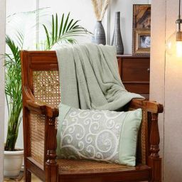 Green Viscose Traditional 24x19 inches Cushion Cover by Maspar-picture-32