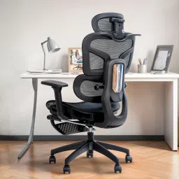 Opulent Ergonomic Office,Work from Home & Computer Chair with Footrest & Recline Mesh Office Executive Chair-image-18