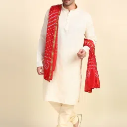 Silk Blend Printed Red Men Dupatta-picture-15