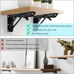 kashthbhanjan FOLDING SHELF BRACKET PAIR 20 CM 20 Shelf Bracket image 5