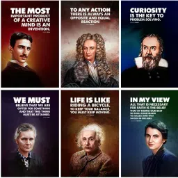 Great Scientist (Newton, Albert Einstein, Rosalind, Tesla, Galileo, Marie Curie) Motivational and Inspirational Quotes Posters, (Pack of 06, 18X12 Each Poster Size) (Paper, Medium (A3) Paper Print-image-13