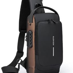 LIVVIOMART USB Charging Crossbody Chest Bag for Travel, Office & Daily Use BLACK MEN SHOULDER BAG ANTI THEIF CROSSBODAY SLING BAG-image-85