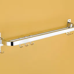 304 Grade Stainless Steel Folding Towel Rod with Hooks for Bathroom (pack of 1) 24 inch 1 Bar Towel Rod-image-32