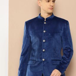 Men Solid Bandhgala Party Blazer-image-53