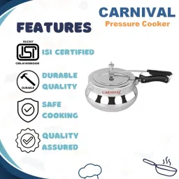 carnival Aluminium Handi Model Induction Based Inner Lid Pressure Cooker 1.5 L Induction Bottom Pressure Cooker image 5