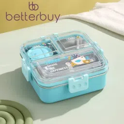 Square 3D Embossed 100% leakproof 3 Containers Lunch Box-18