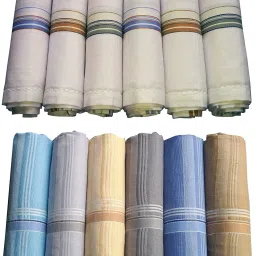 supriya Combo White & Multicolor Men's 41x41Cm Pack of 12 ["Multicolor"] Handkerchief-image-14
