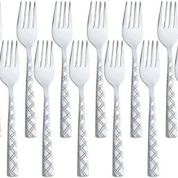 12 Piece Dinner Fork Length 16.5 cm 1.7mm Thickness Home & Kitchen Stainless Steel Dinner Fork Set-21