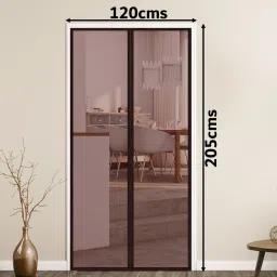 Magnetic Door Mosquito Net Screen 205cm Height x 120cm Width -Brown Colour Insect Net-13