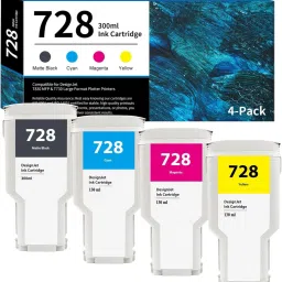 Rsse Compatible For HP 728 Ink Cartridge for HP Designjet T830 and T730 Printers Black + Tri Color Combo Pack Ink Cartridge-image-51
