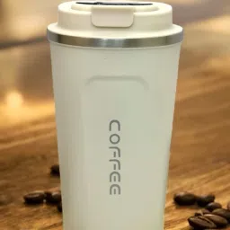 Insulated Coffee | 510ml Travel Tumbler | Spill-Proof, Matte Cream Finish Stainless Steel Coffee Mug-image-47