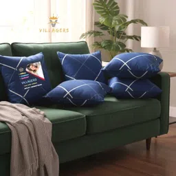 villagers Premium Cushion Set | (16x16 inch) Polyester Fibre Abstract Bolster Pack of 5-picture-27