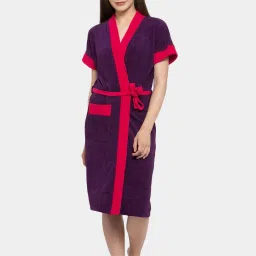 Purple-Rani Free Size Bath Robe-image-49