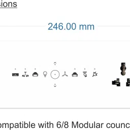 twtss 3W 8|6 Modular, 1AC, 5Lights, 1Fan+Regulator, 1Socket, Colour S12. Smart Switch image 2
