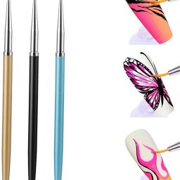 Nail Art Liner Brushes 3Pcs Super Fine Thin Nail Design Brush Tool Set 6/8/11 mm-image-104