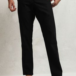 highlander Men Regular Fit Black Cotton Blend Trousers-picture-3