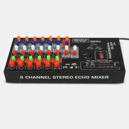 medha d.j. plus Profressional SM-6U with built in USB Media Player 6 Channel Sterio Echo Analog Sound Mixer image 5