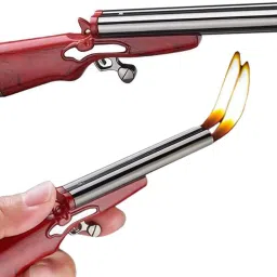 Premium Gun Design Metalic Double barrel Flame Gun Shape Ciagrette Lighter | Pocket Lighter-image-37