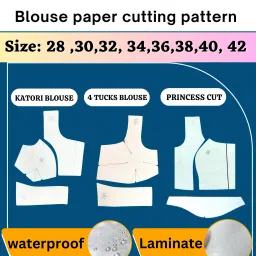 3 Count Blouse Paper Cutting 3 In 1 Combo Farma Set |All Size 28 To 42 Cross Stitch Matte Cloth-56