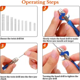 r h lifestyle Hand Drill Machine Hand Drill for Resin Art with 4 Twist Drill Bits image 3