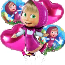 Solid Party Decoration Foil Balloon Set of 5 pcs- Baby Shower Theme (Masha) set of 5 Balloon-22