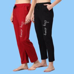 Pack of 2 Women Printed Multicolor Track Pants-image-16