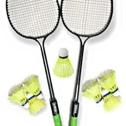 Badminton Racquet Set Of 2 Piece With 7 Piece Shuttle combo kit Badminton Kit-9