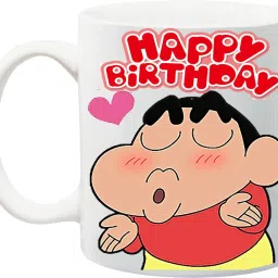 Special Red Print Happy Birthday Shinchan Style Ceramic Coffee Mug-image-75