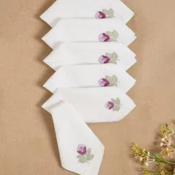 design gaatha Cream (11 x11 ) Cocktai Cotton Linen (Set of 6) Napkin Sets-picture-49