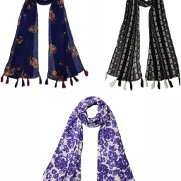 Printed Chiffon Women Multicolor Scarf, Stole, Fancy Scarf-image-20