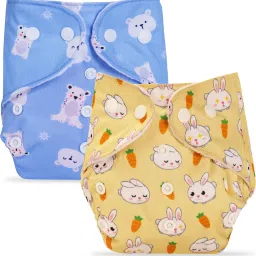 Premium & Ultra Soft Organic Cloth Diaper for babies Combo, Sea Blue+Yellow-10