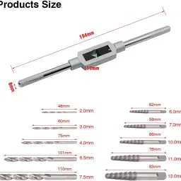 pkt Screw Extractor Set, 11pcs 3-10mm Damaged Bolt Remover Set with Holder Frame Speed Out Screw Extractor Drill Bits Tool image 4