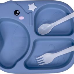 Sea Horse - Plastic feeding plate with Spoon & Fork- Polypropylene-15