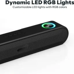 TX -FLO RGB light BT5.3/FM Radio/Aux/TF Card/USB Playback & TWS Function 20 W Bluetooth Laptop/Desktop Speaker image 3